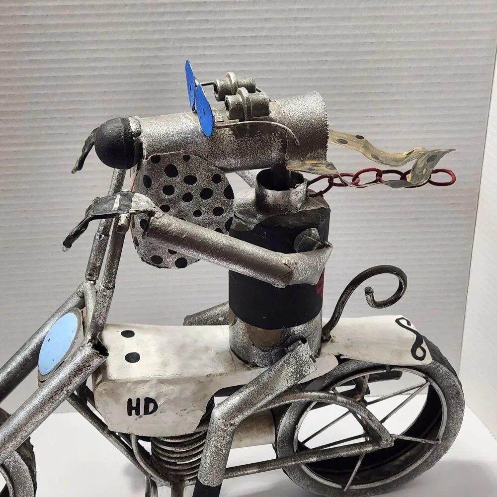 Yardbirds Scrap Metal Art Dog On A Hog Motorcycle Sculpture Richard Kolb Vintage